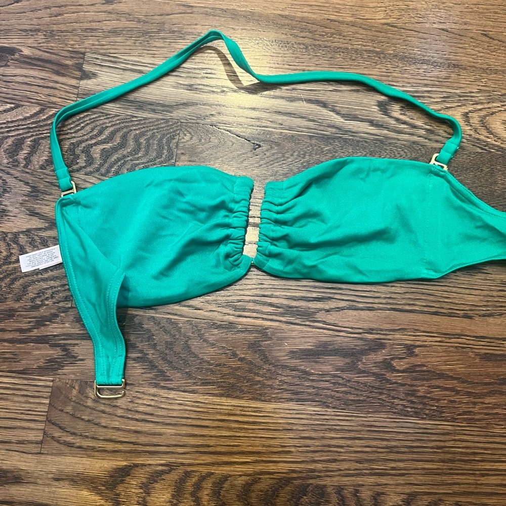 Victoria's Secret Emerald Green Bikini Set with Gold Hardware- stunning & unique - Picture 3 of 7